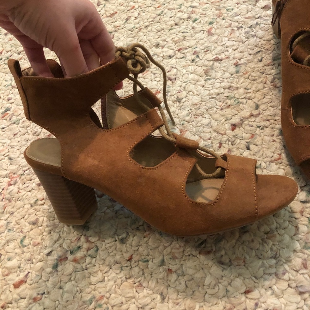 Tan Lace Up Heels